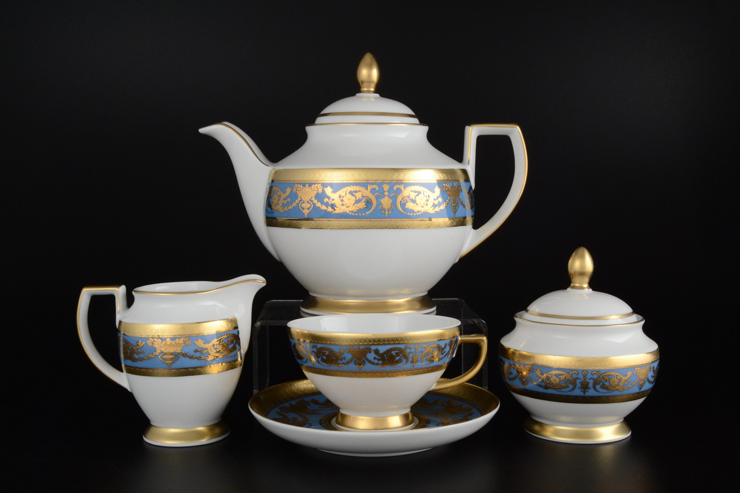 Чайный сервиз Falkenporzellan Imperial Blue Gold 6 персон 17 предметов