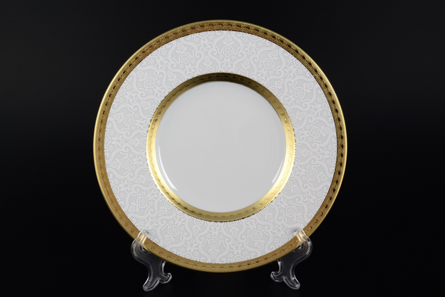 Набор тарелок Falkenporzellan Constanza Diamond White Gold 21см(6 шт)