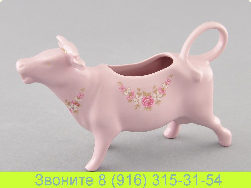 Сливочник-корова 70 мл Розовый Фарфор Соната Sonata Мелкие Цветы