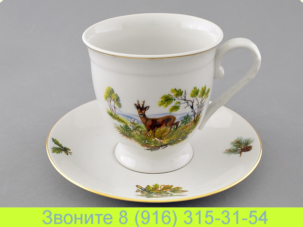 Чайная чашка 300 мл с блюдцем Мэри-Энн Mary-Anne Охота
