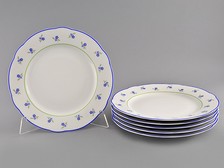 Набор тарелок мелких 25 см 6 предметов Мэри-Энн Mary-Anne Синие Цветы