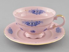 Чайная чашка 200 мл с блюдцем 15 см Розовый Фарфор