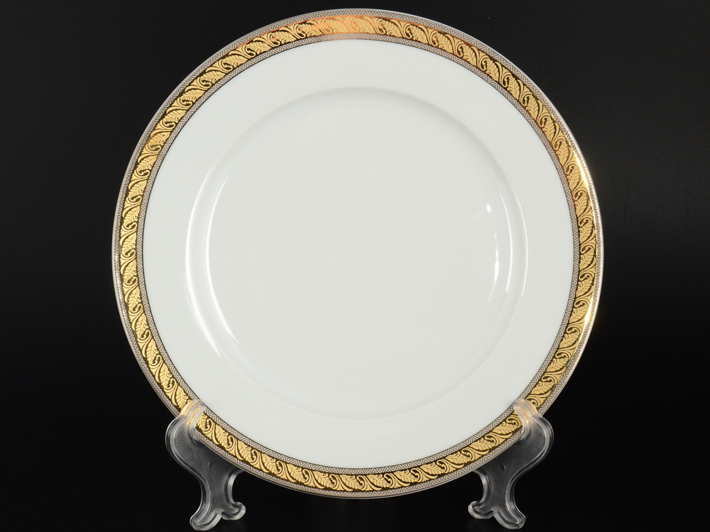 Набор тарелок на 6 персон 25 см Тхун Кристина Платиновая золотая лента 700500
